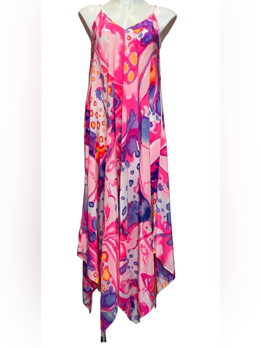 Lilly Pulitzer Rylan 100% Silk Maxi Dress Sandy Rays Pink Purple